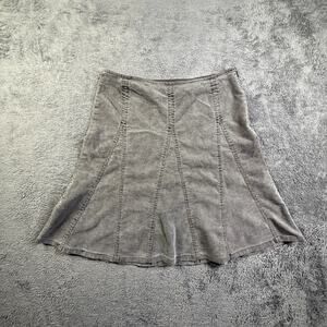 Vintage Gap A Line Corduroy Cord Skirt Gray Womens 2 Stretch Cotton Pull On